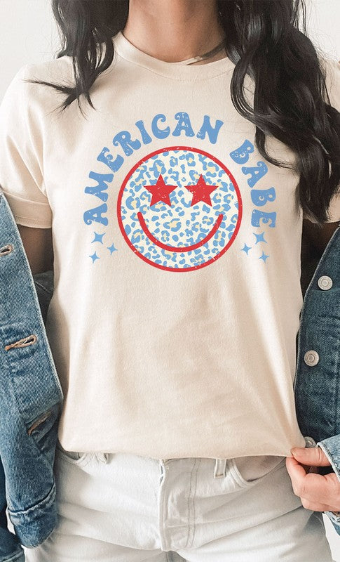 American Babe Smiley PLUS SIZE Graphic Tee