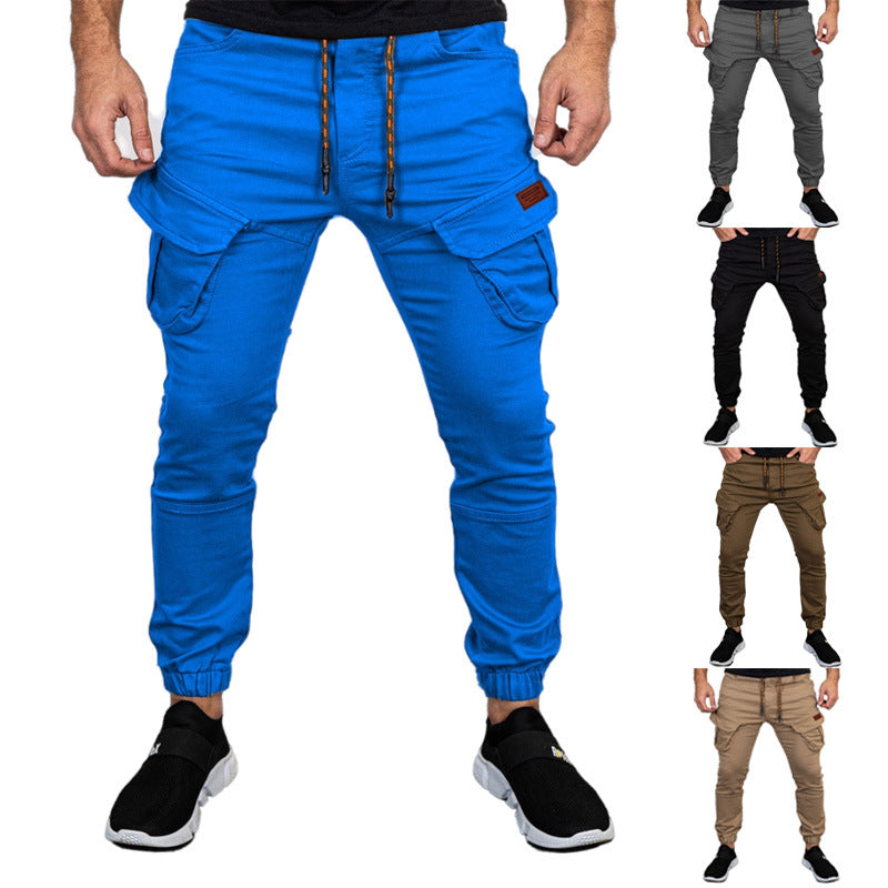New Style Solid Color Casual Trousers Men&