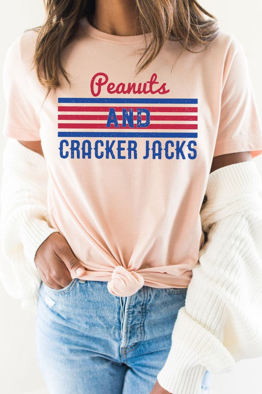 Peanuts And Cracker Jacks Baseball Graphic Tee