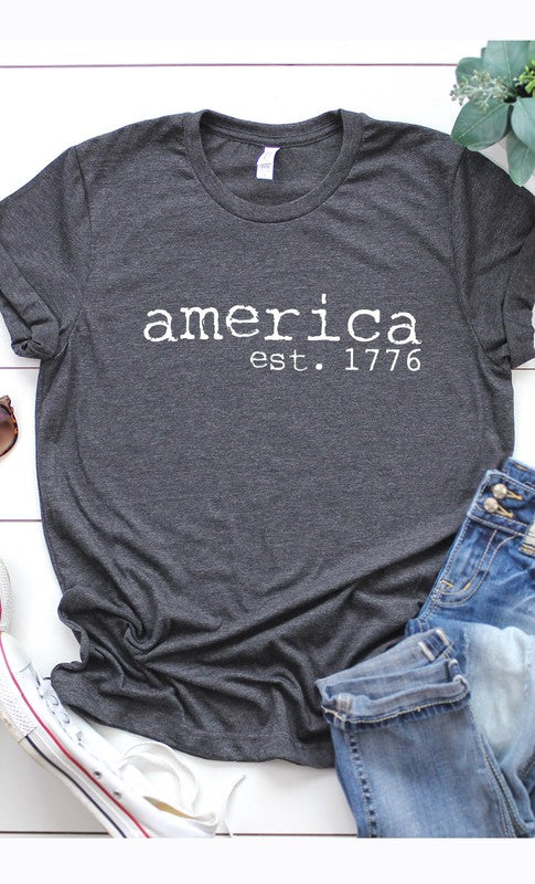 America est 1766 Patriotic Plus Size Graphic Tee