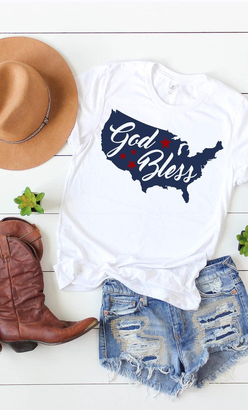 God Bless America PLUS Size Graphic Tee