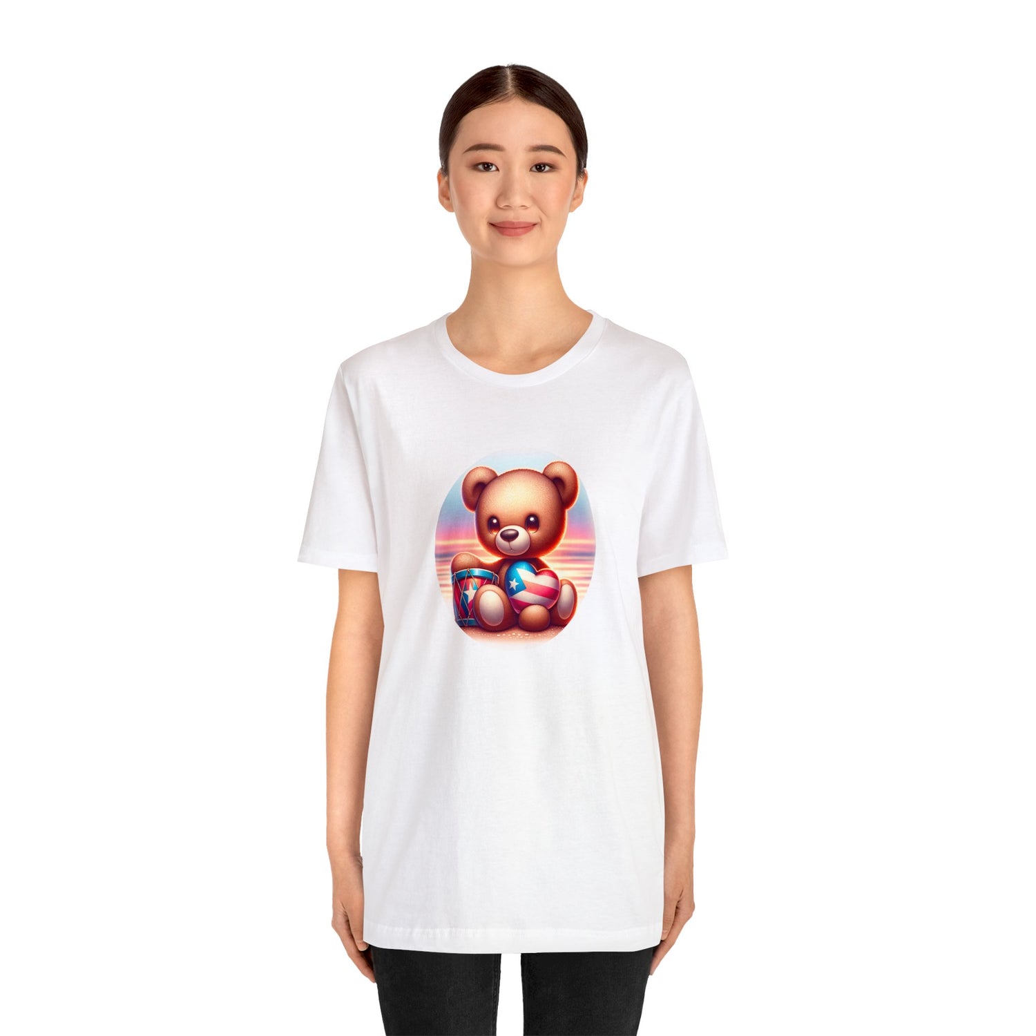 Sunset Teddy Love PR- Unisex Jersey Short Sleeve Tee