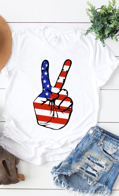 American Peace Sign Plus Size Graphic Tee
