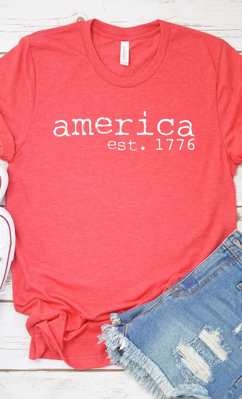America est 1766 Patriotic Plus Size Graphic Tee