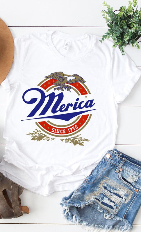 Retro Merica Eagle Plus Size Graphic Tee
