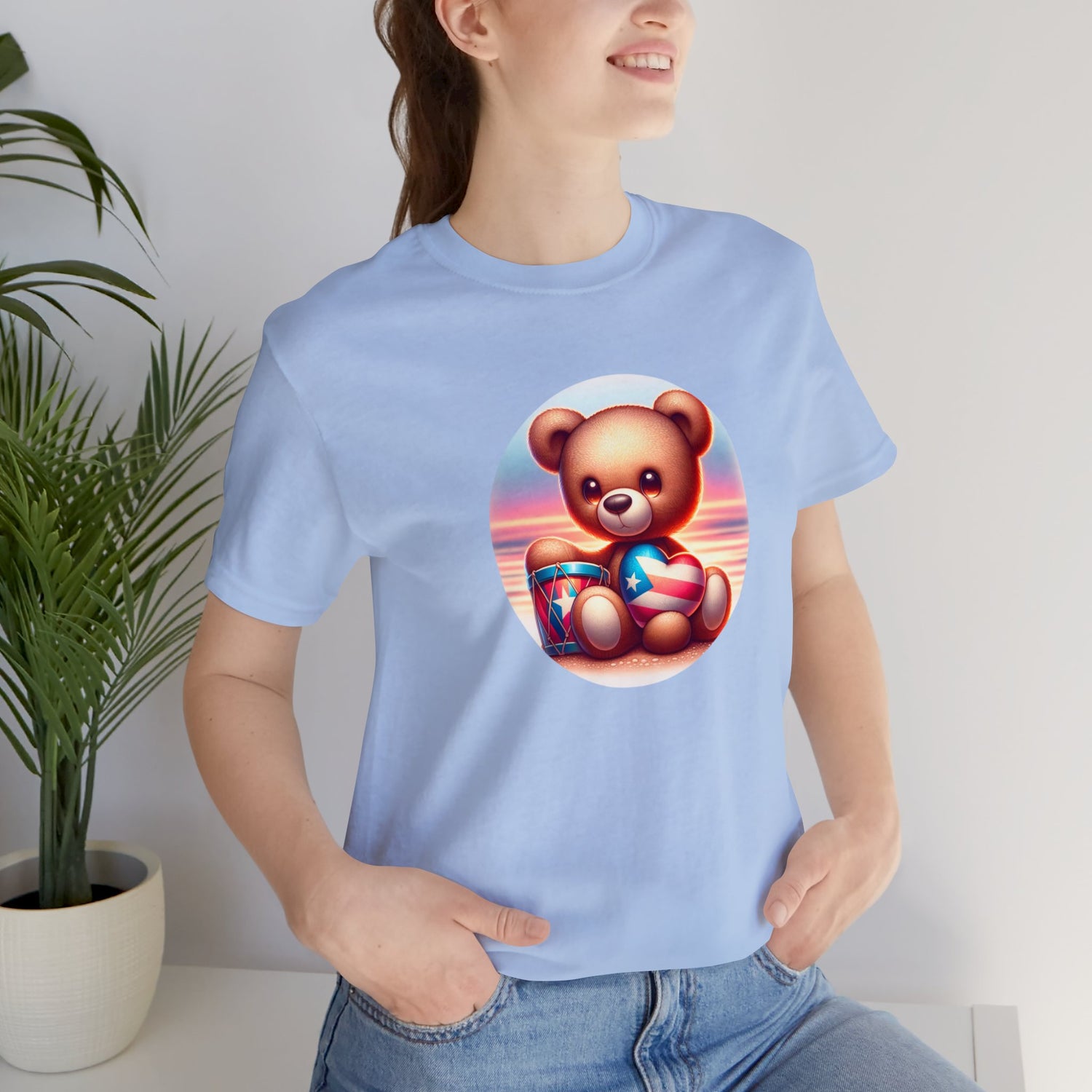 Sunset Teddy Love PR- Unisex Jersey Short Sleeve Tee
