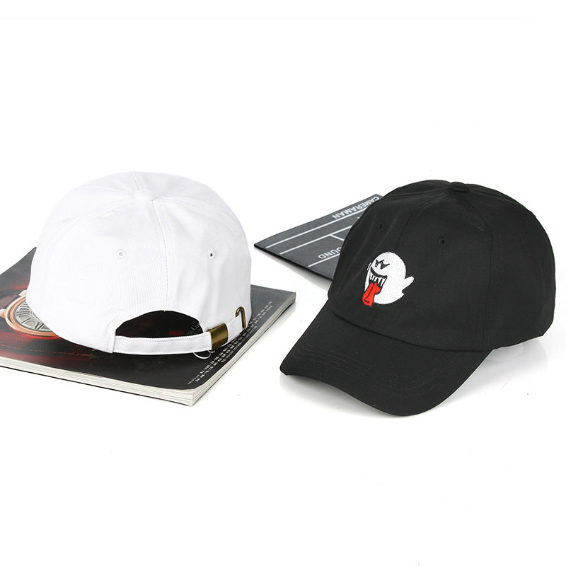 Compatible with Apple, Hip-hop Embroidered Crooked Eaves Grimace Peaked Cap