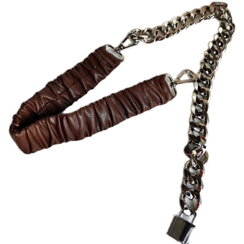 Belt Female Chain Stitching Elastic Waist With Skirt Girdle All-Match Metal Elastic