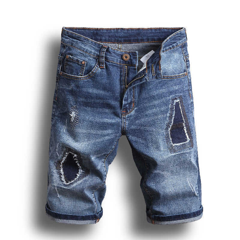 Ripped Denim Shorts Men&