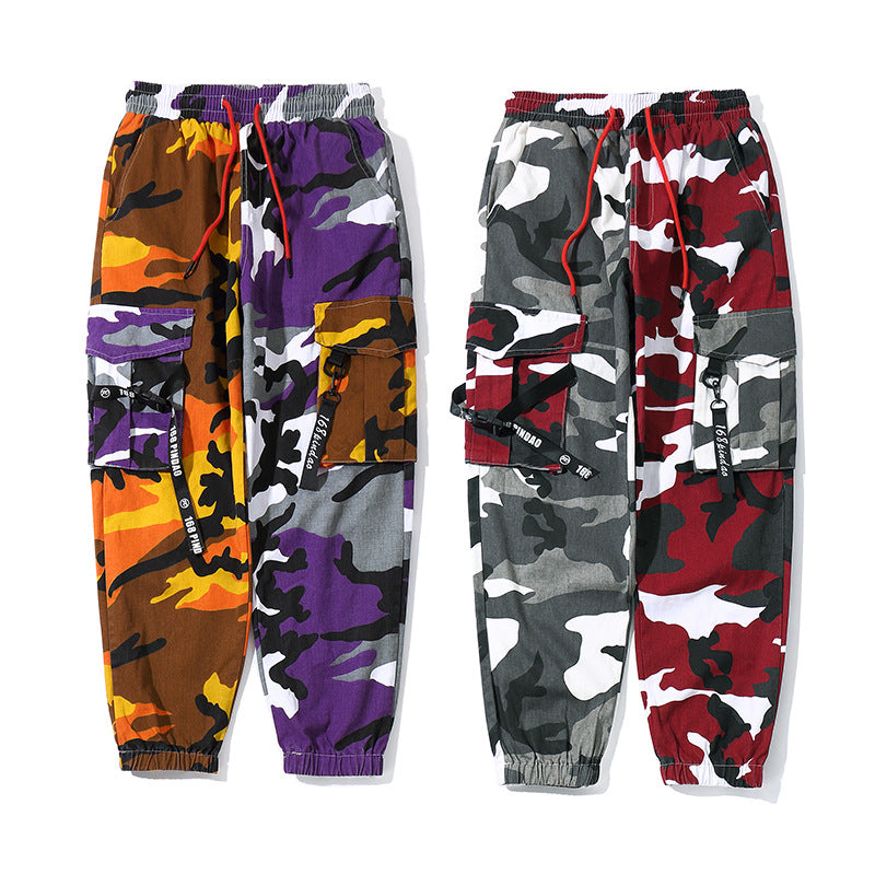 The New Harajuku Style Camouflage Multi-pocket Casual Hip-hop  Streamer All-match Beamed Trousers