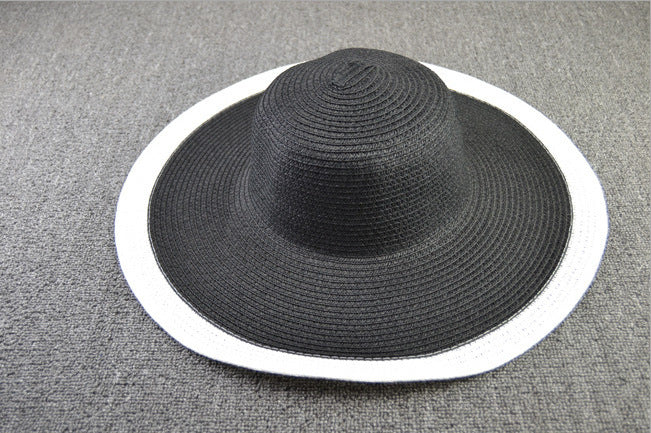 25CM Wide Brim Oversized Beach Hats For Women Large Straw Hat UV Protection