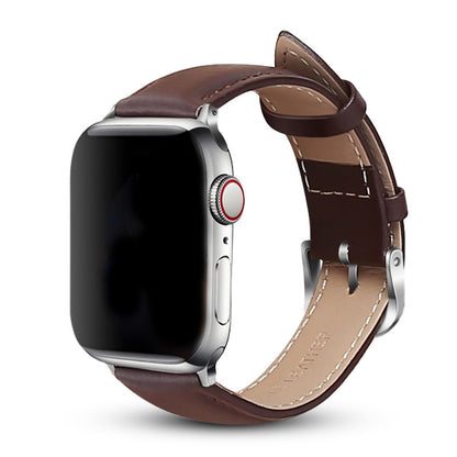 Compatible with Apple, First Layer Leather Strap Iwatch Pin Buckle Leather Strap Apple Leather Strap