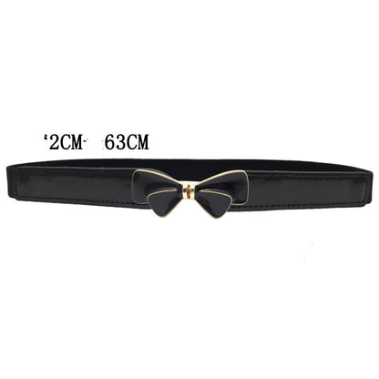 Fashion Lacquered Red And Black Thin Belt Female Decoration