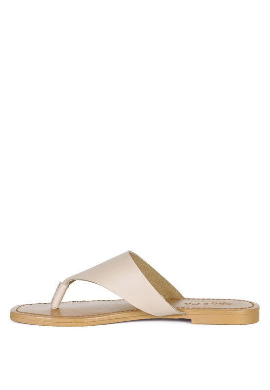 OROFER SOFT LEATHER LUXURY THONG FLATS