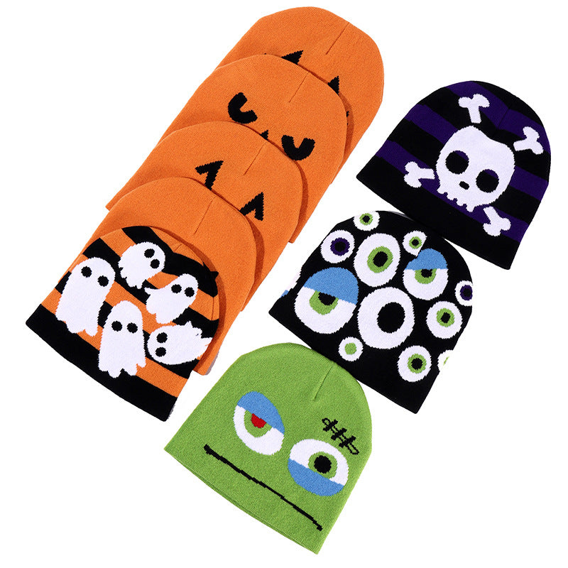 Creative Funny Expression Knitted Hat Pirate Skull Japanese Harajuku Woolen Cap Adorkable