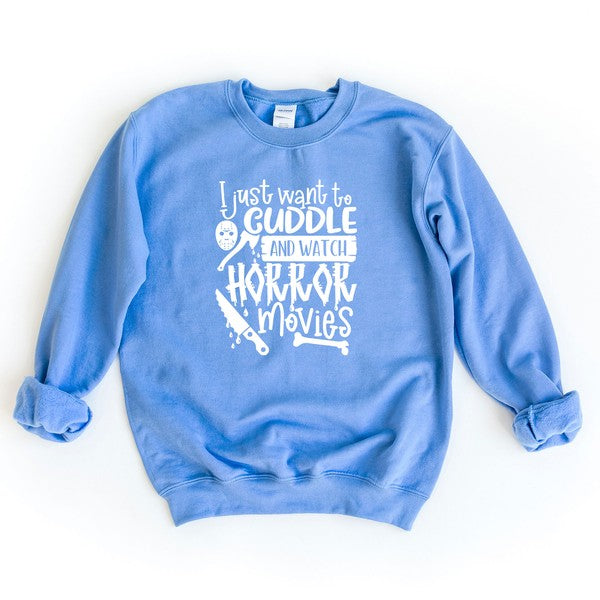 Cuddle And Watch Horror Movies Graphic Sweatshirt
