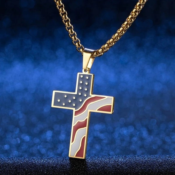 Flag Cross Necklace