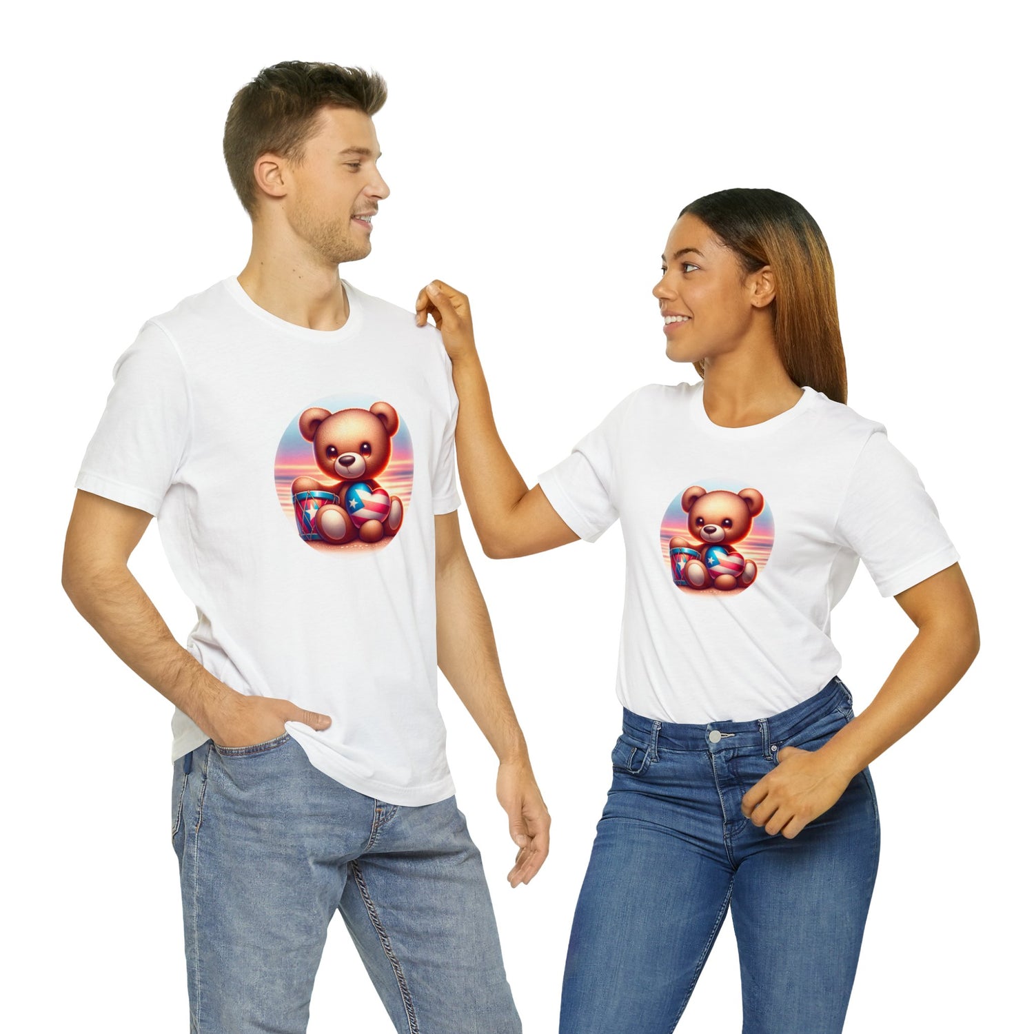 Sunset Teddy Love PR- Unisex Jersey Short Sleeve Tee