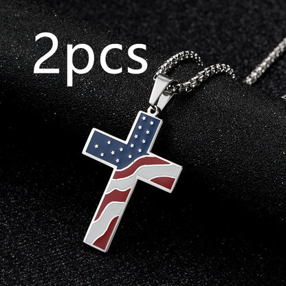Flag Cross Necklace