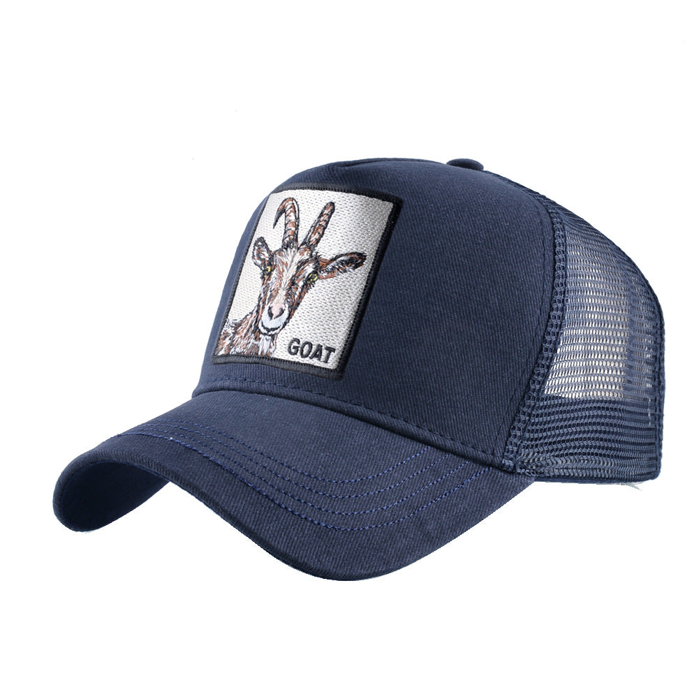 Animal Net Embroidered Baseball Hat Sunshade