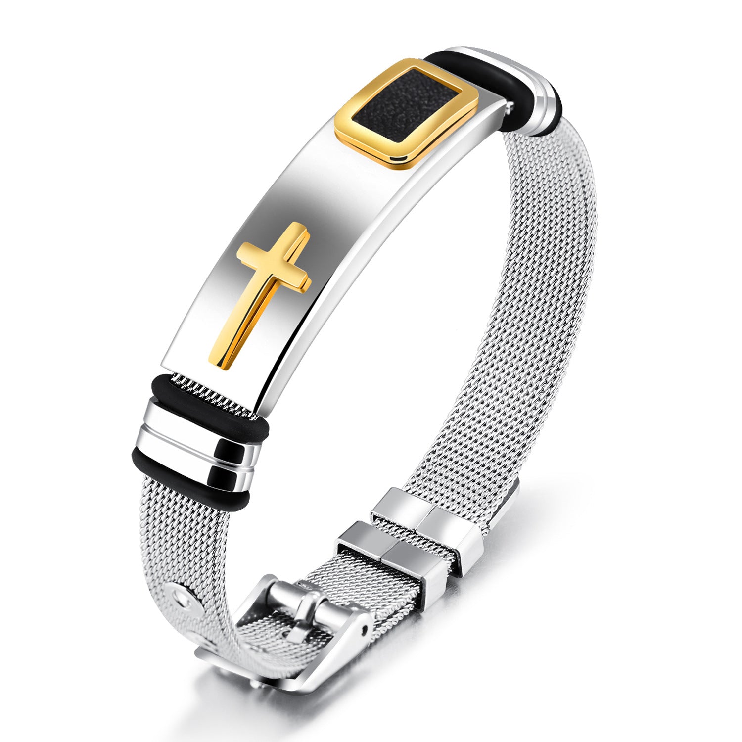 Steel mesh bracelet bracelet Bracelet gold cross titanium steel men&
