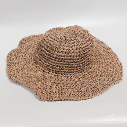 Summer Outing Sunscreen Hat for Women with Foldable Straw Hats Holiday Cool Hat Beach Hat