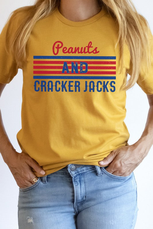 Peanuts And Cracker Jacks Baseball Graphic Tee