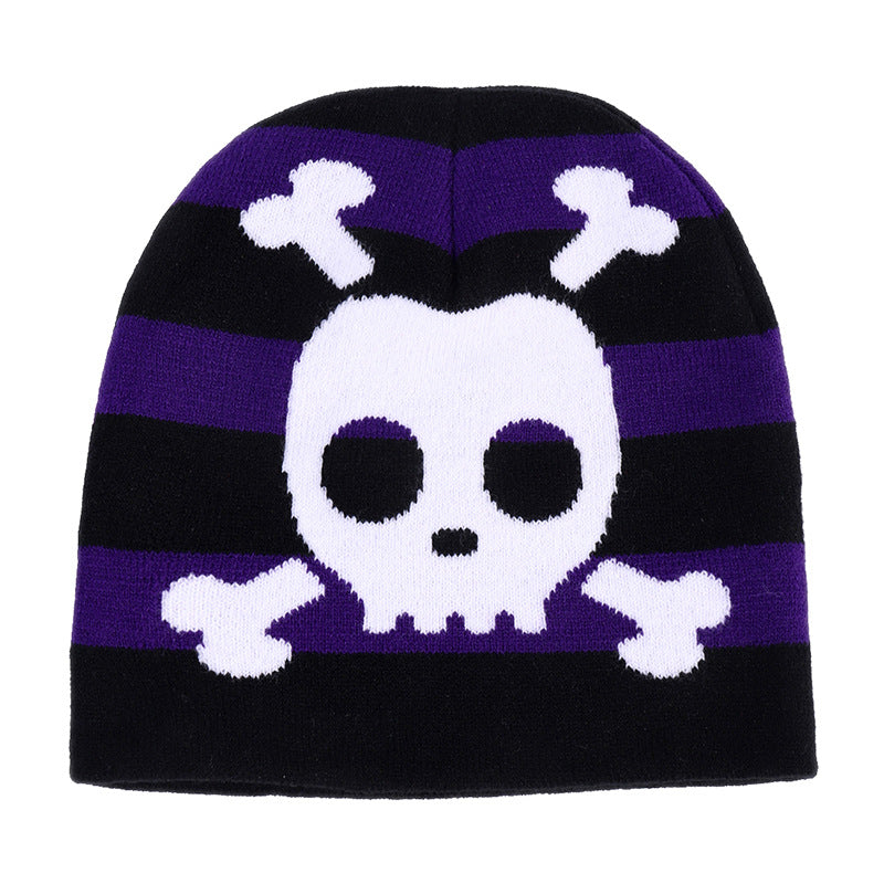 Creative Funny Expression Knitted Hat Pirate Skull Japanese Harajuku Woolen Cap Adorkable