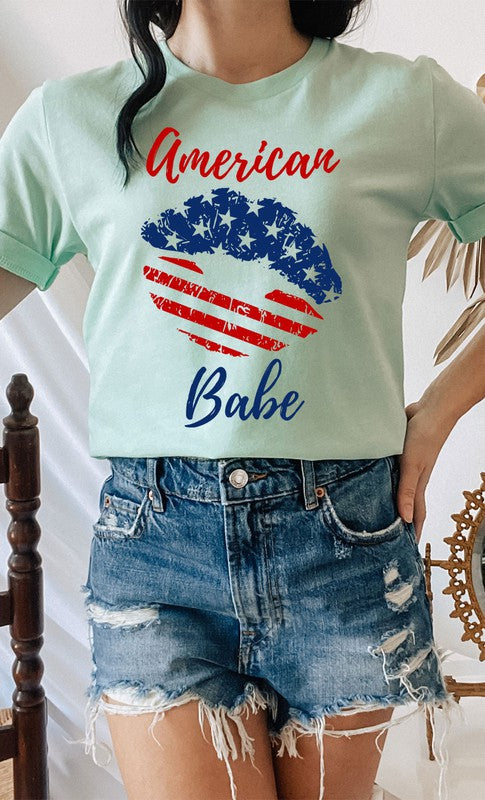 American Babe Lips Plus Size Graphic Tee
