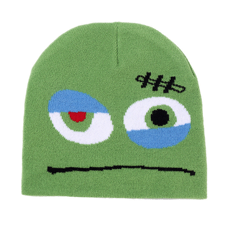Creative Funny Expression Knitted Hat Pirate Skull Japanese Harajuku Woolen Cap Adorkable