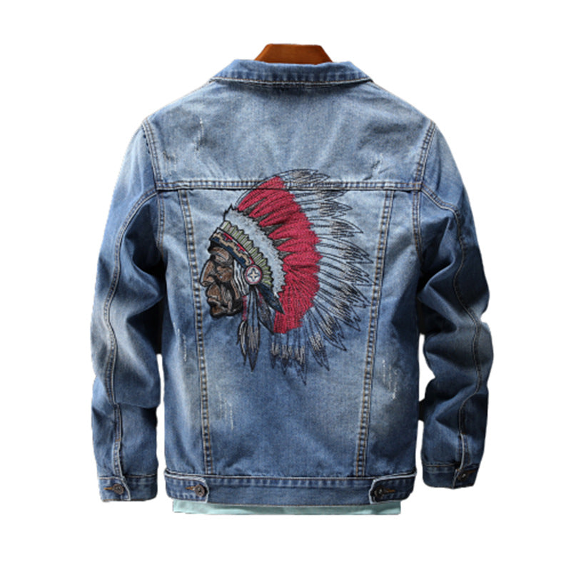 Embroidered denim jacket