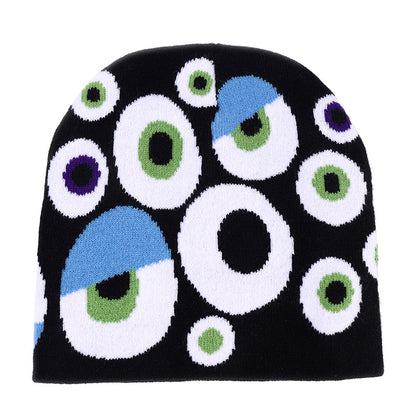 Creative Funny Expression Knitted Hat Pirate Skull Japanese Harajuku Woolen Cap Adorkable