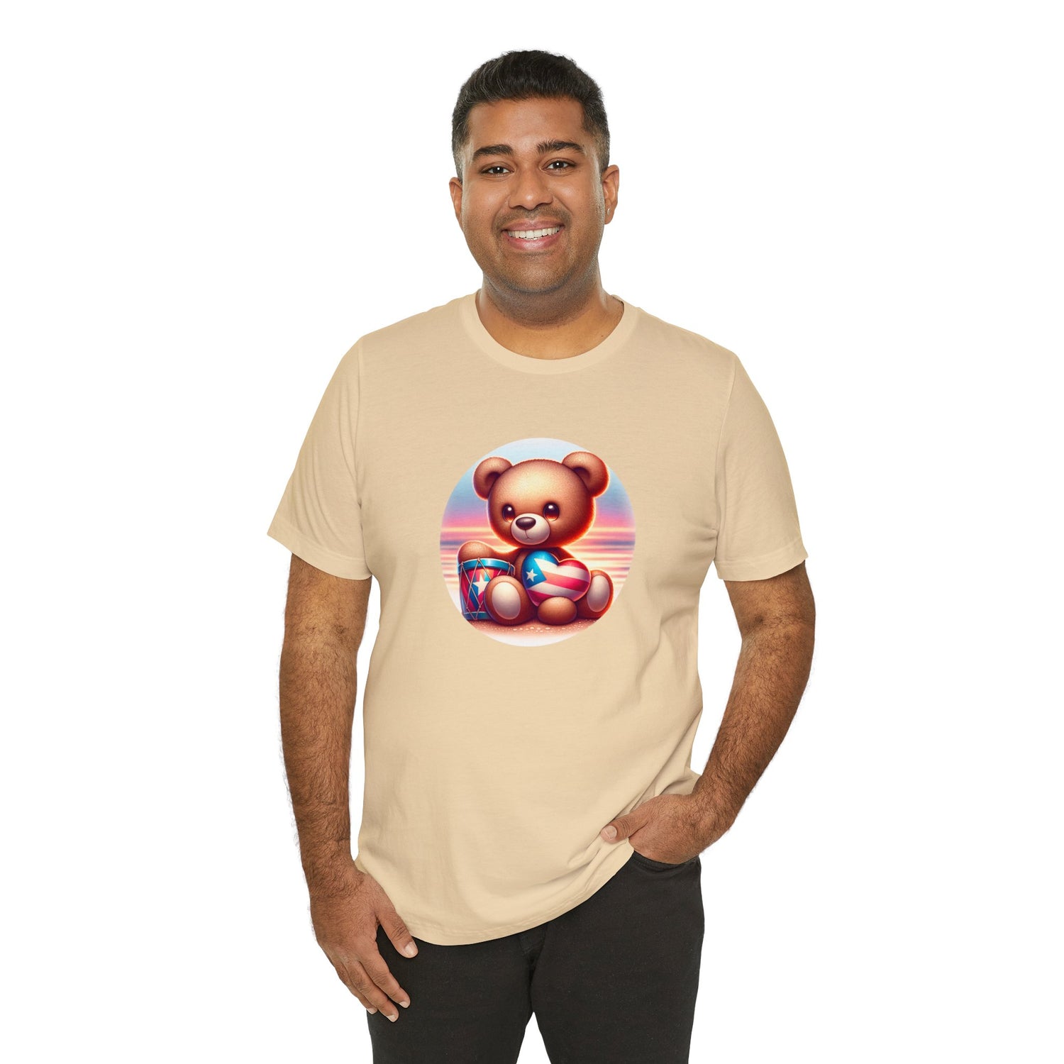 Sunset Teddy Love PR- Unisex Jersey Short Sleeve Tee