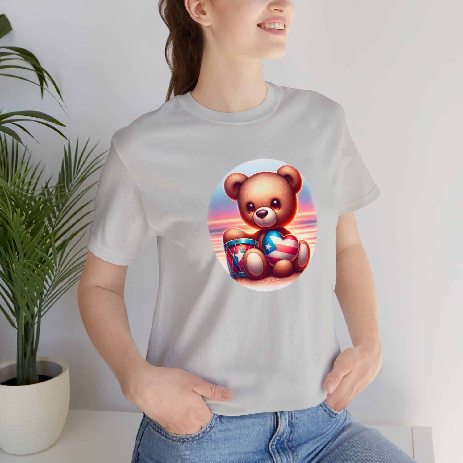 Sunset Teddy Love PR- Unisex Jersey Short Sleeve Tee
