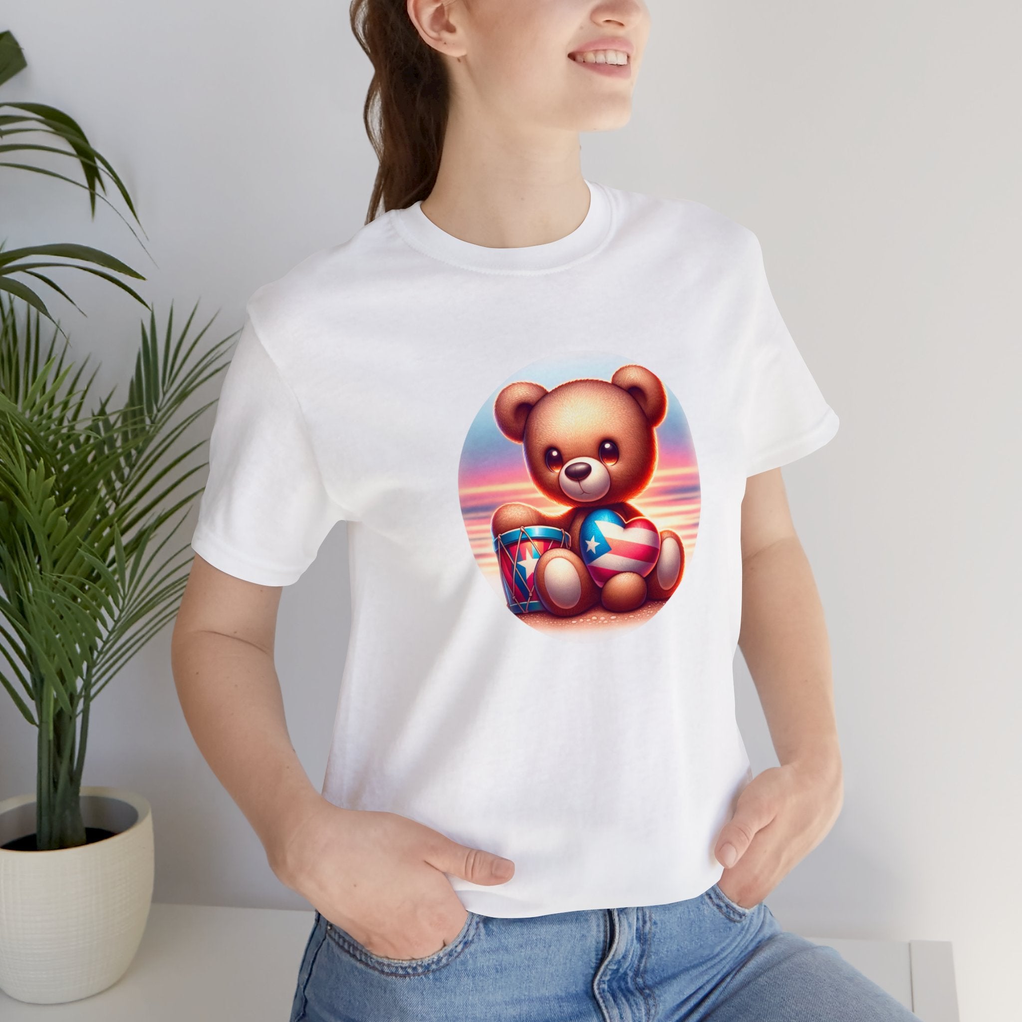 Sunset Teddy Love PR- Unisex Jersey Short Sleeve Tee