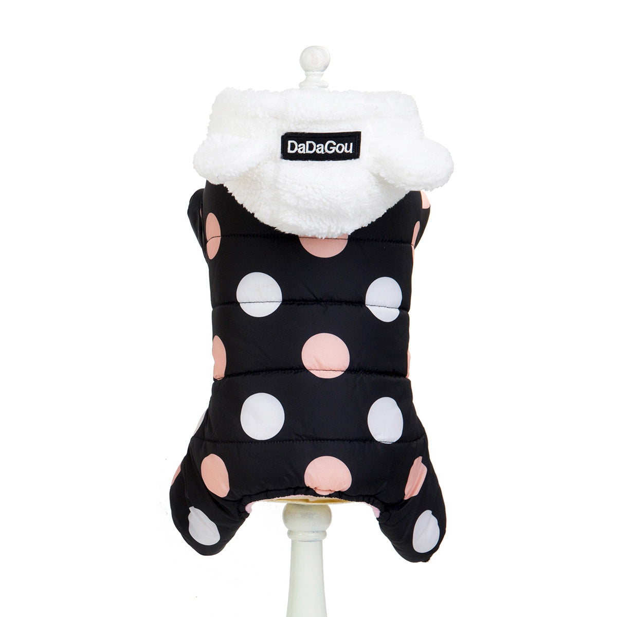 Warm big polka dot four-leg cotton coat