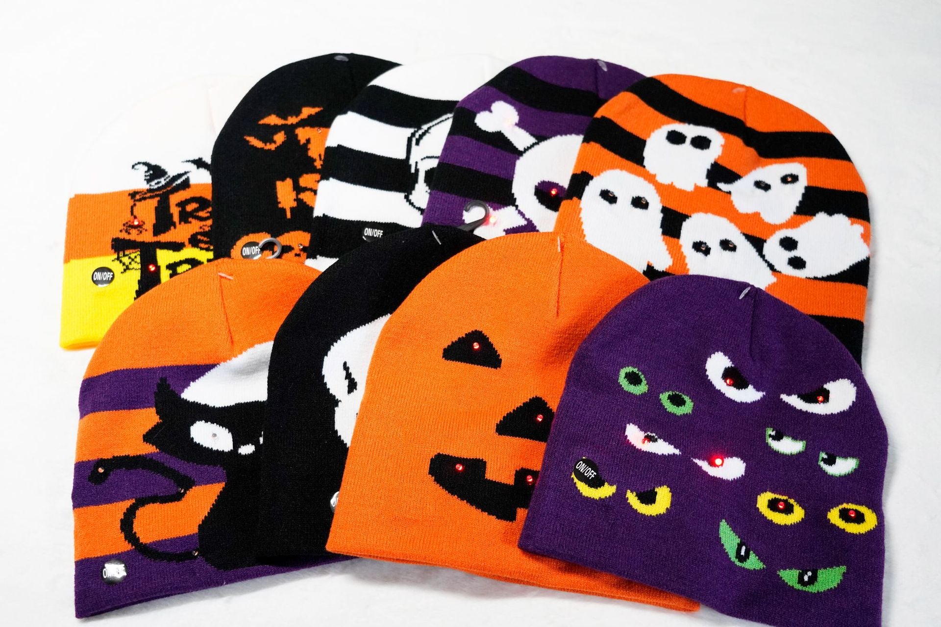 Halloween Horror Expression Luminescent Lamp Knitted Hat