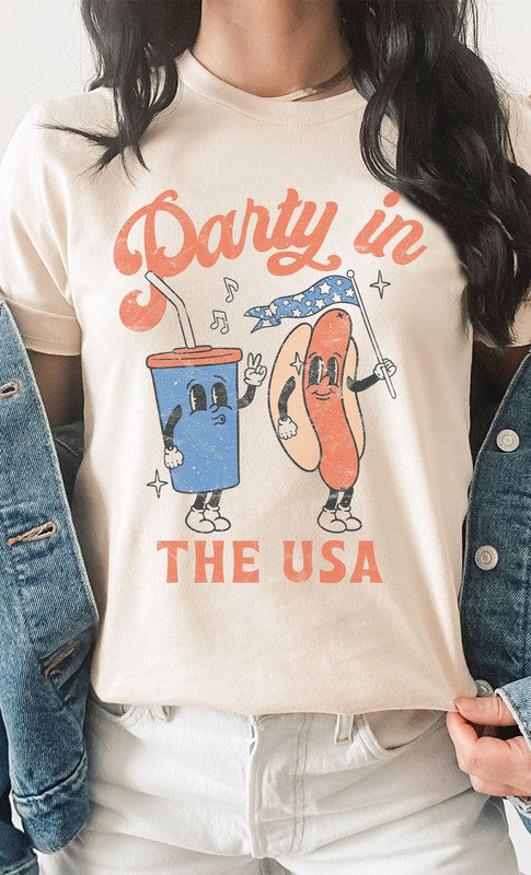 Vintage Party in the USA Patriotic Graphic Tee