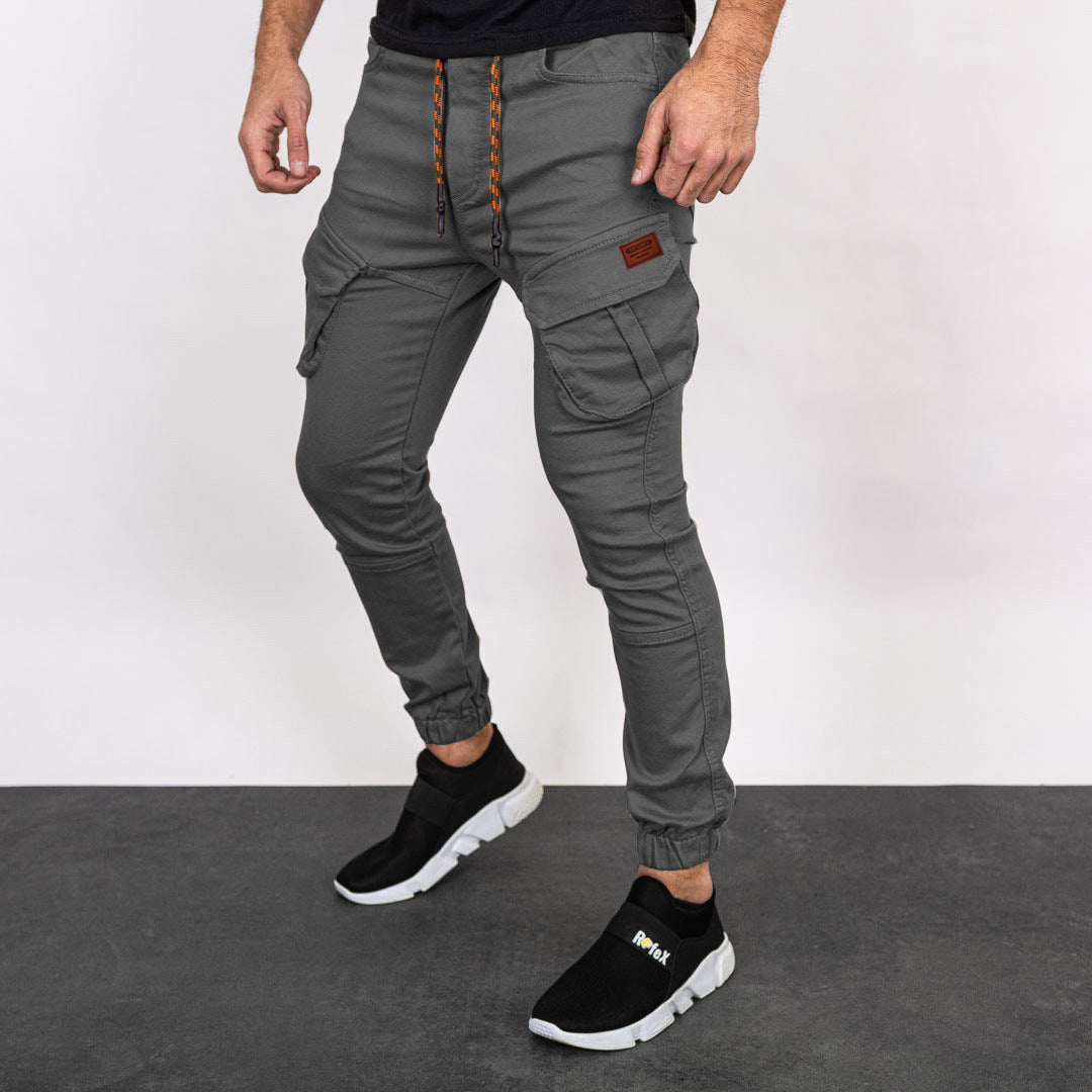New Style Solid Color Casual Trousers Men&