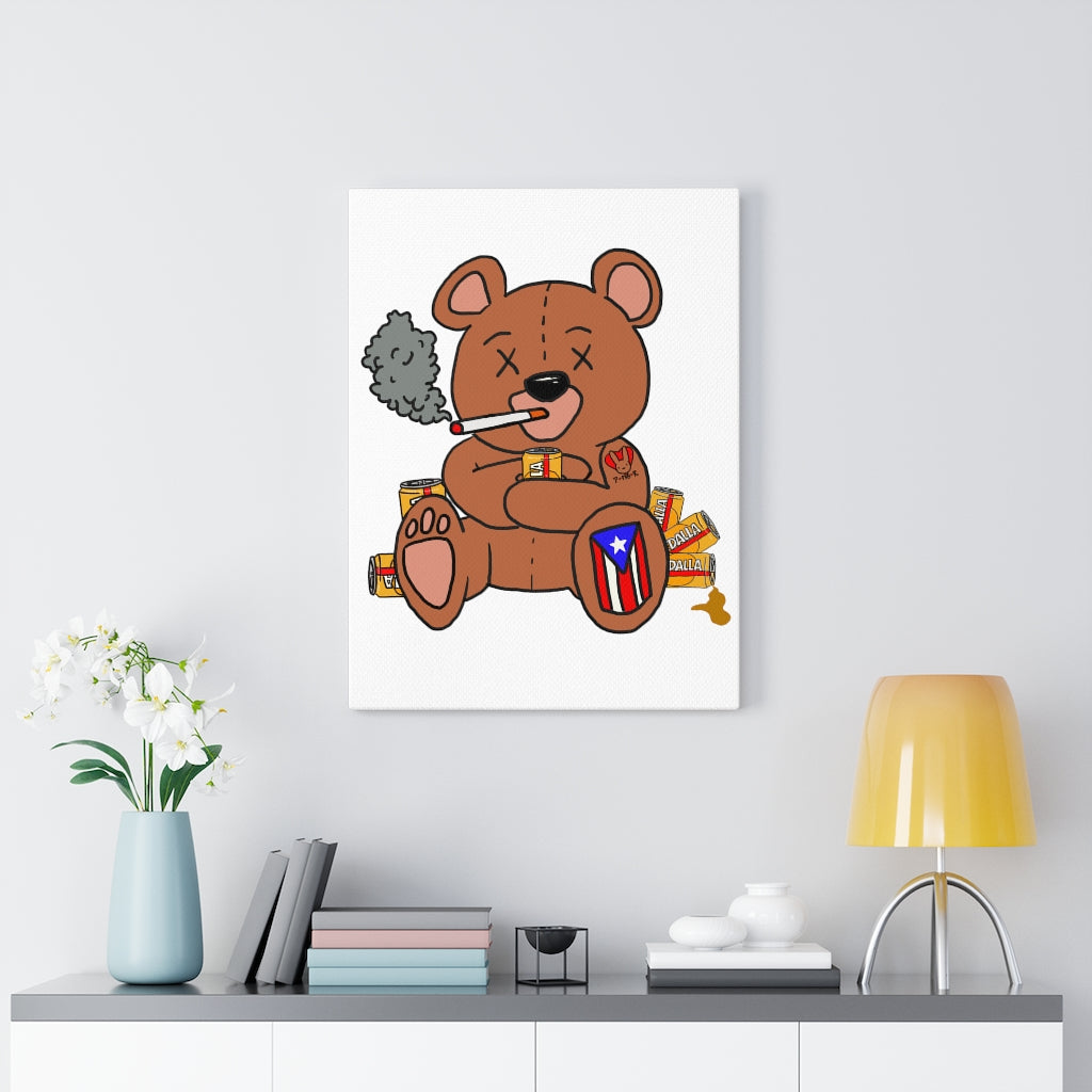 Drunk Teddy- Canvas Gallery Wraps