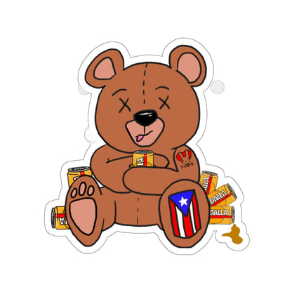 Drunk Teddy- Kiss-Cut Stickers