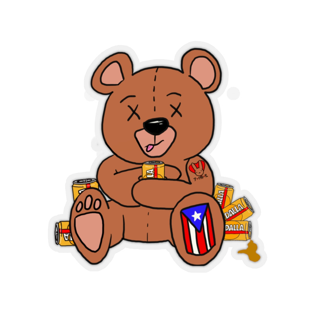 Drunk Teddy- Kiss-Cut Stickers