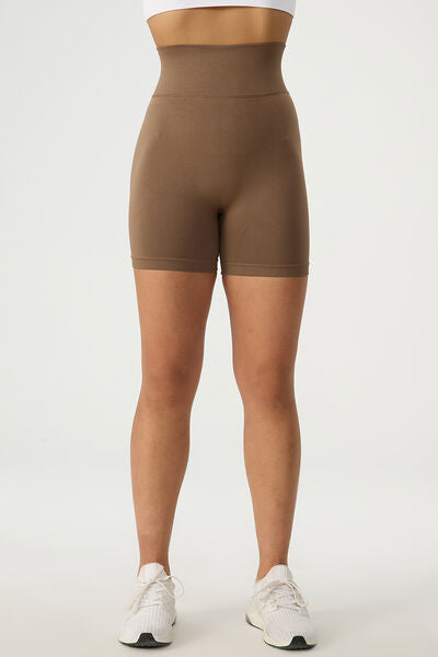 High Waist Wide Waistband Active Shorts