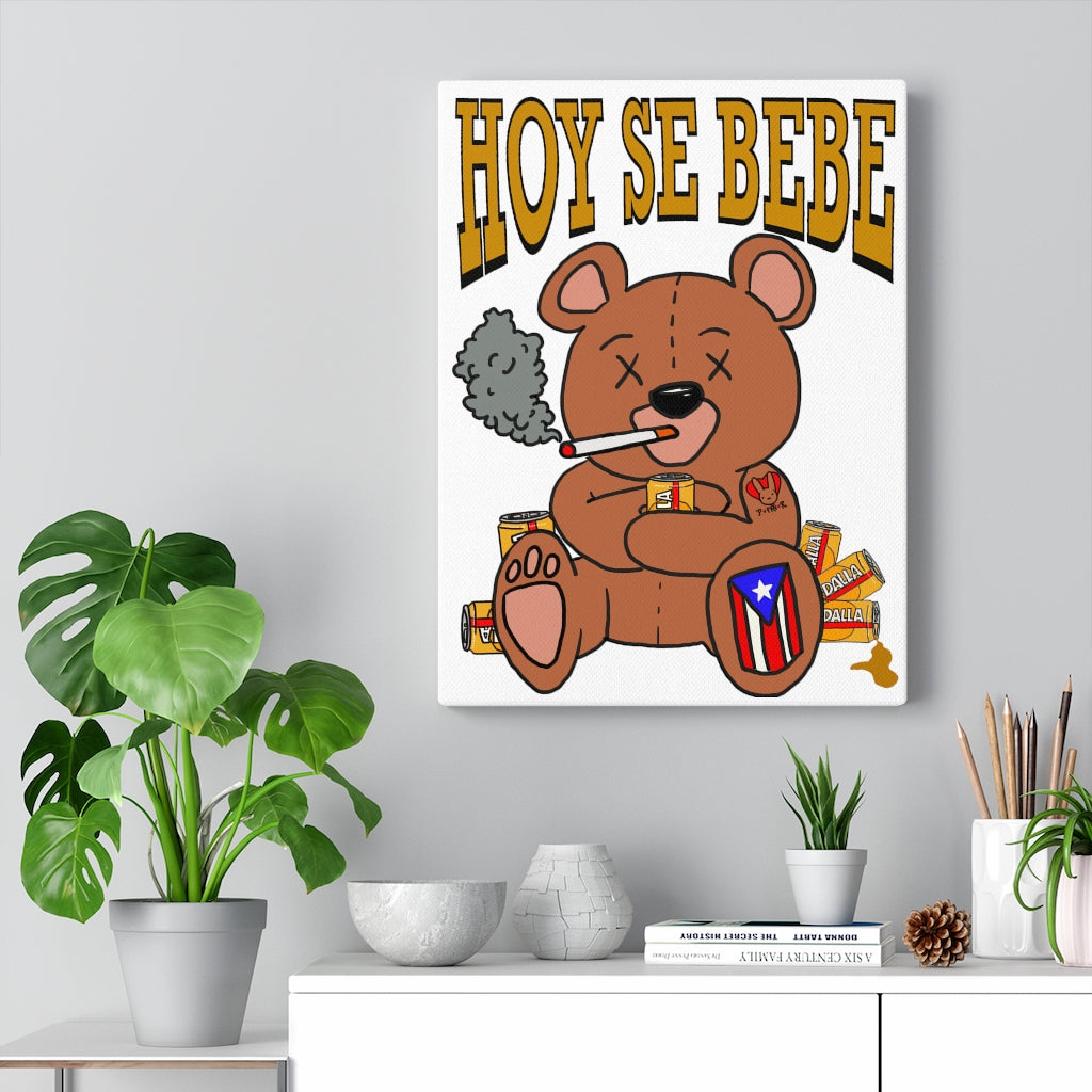 Hoy Se Bebe Teddy(block letters) - Canvas Gallery Wraps