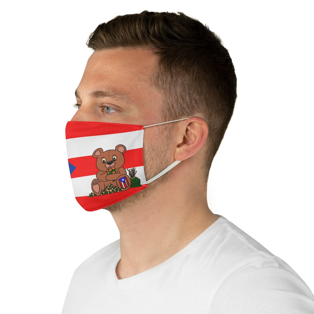 PR flag bear with Quenepas Fabric Face Mask