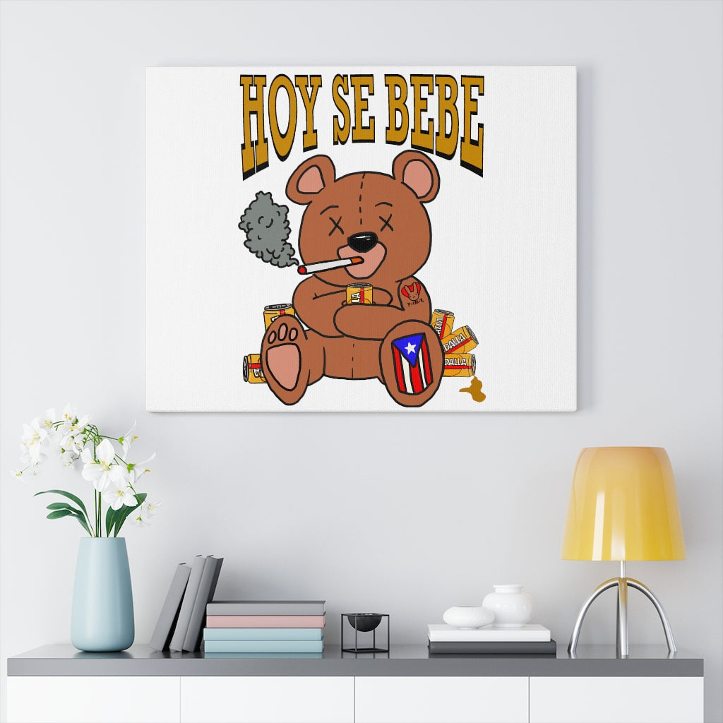 Hoy Se Bebe Teddy(block letters) - Canvas Gallery Wraps