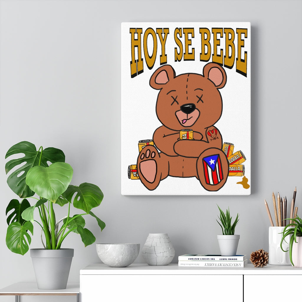 Hoy Se Bebe Teddy(block letters) -Canvas Gallery Wraps