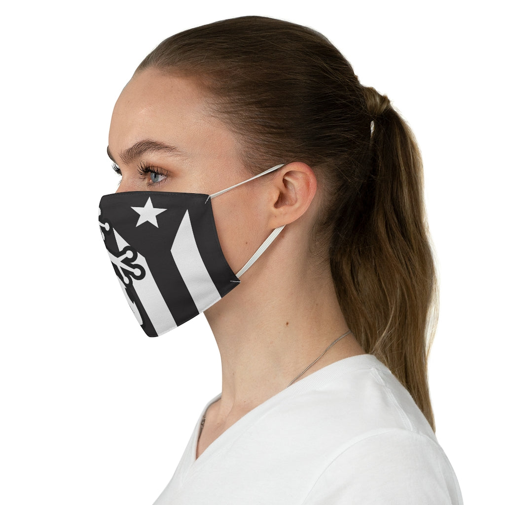 Coqui Flag Black & White Fabric Face Mask