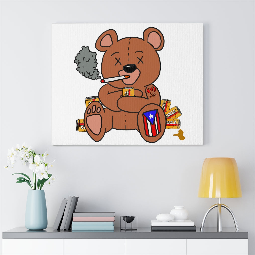 Drunk Teddy- Canvas Gallery Wraps