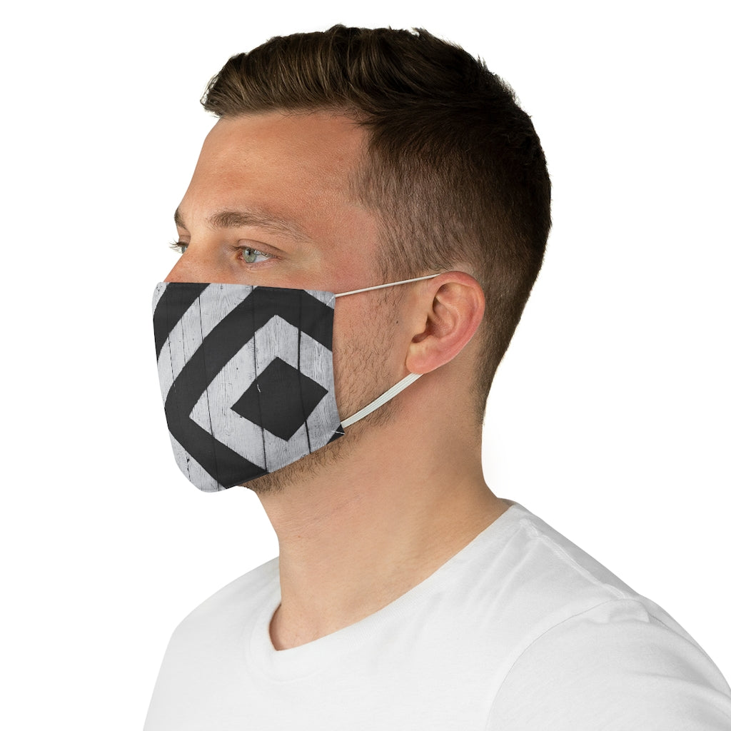 Black and White Fabric Face Mask